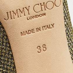 Pre Owned Jimmy Choo Metallic Lurex Fabric Romy Pumps Size 38