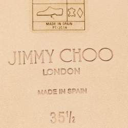 Pre Owned Jimmy Choo Black Leather Minea Flat Slides Size 35.5