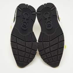 Pre Owned Jimmy Choo Multicolor Leather and Fabric Raine Sneakers Size 38