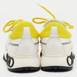 Pre Owned Jimmy Choo Multicolor Leather and Fabric Raine Sneakers Size 38