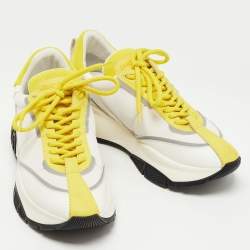 Pre Owned Jimmy Choo Multicolor Leather and Fabric Raine Sneakers Size 38