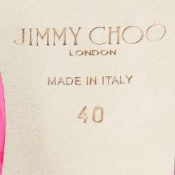 Jimmy Choo Pink Pink PVC and Satin Bing Sandals Size 40