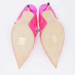 Jimmy Choo Pink Pink PVC and Satin Bing Sandals Size 40