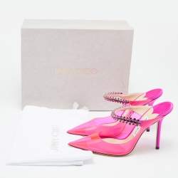 Jimmy Choo Pink Pink PVC and Satin Bing Sandals Size 40