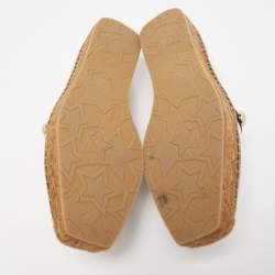 Pre Owned Jimmy Choo White Leather Studded Embellished Espadrille Flats Size 41