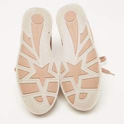 Pre Owned Jimmy Choo Pink Leather Low Top Sneakers Size 40