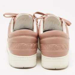 Pre Owned Jimmy Choo Pink Leather Low Top Sneakers Size 40