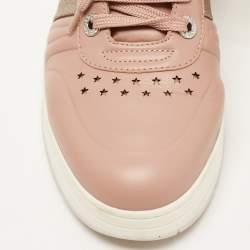 Pre Owned Jimmy Choo Pink Leather Low Top Sneakers Size 40