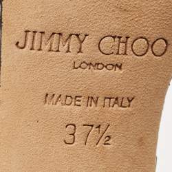 Pre Owned Jimmy Choo Two Tone Python Motive Ankle Tie Sandals Size 37.5