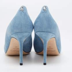 Pre Owned Jimmy Choo Blue Suede Love 85 Pumps Size 42