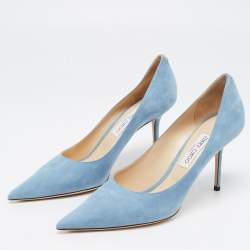 Pre Owned Jimmy Choo Blue Suede Love 85 Pumps Size 42