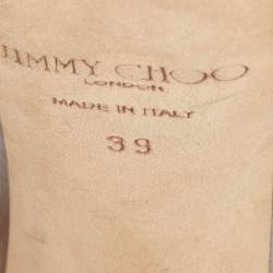 Pre Owned Jimmy Choo Metallic Leather Platform Ankle Strap Sandals Size 39