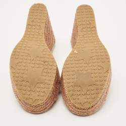 Jimmy Choo Beige Leather Prima Espadrille Wedge Sandals Size 37