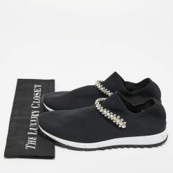 Pre Owned Jimmy Choo Black Fabric Vero Low Top Sneakers Size 40