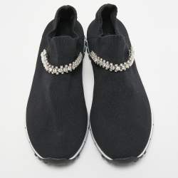 Pre Owned Jimmy Choo Black Fabric Vero Low Top Sneakers Size 40