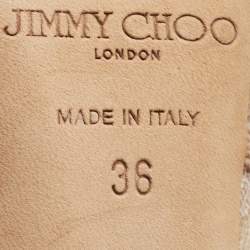 Pre Owned Jimmy Choo Beige Lace And Suede Open Toe Ankle Boots Size 36