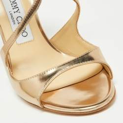 Pre Owned Jimmy Choo Metallic Leather Lang Sandals Size 37