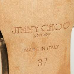 Pre Owned Jimmy Choo Metallic Leather Lang Sandals Size 37