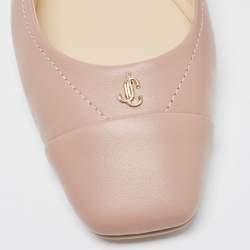 Pre Owned Jimmy Choo Dusty Pink Leather Gisela Ballet Flats Size 40