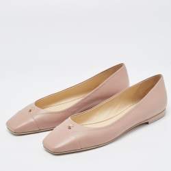 Pre Owned Jimmy Choo Dusty Pink Leather Gisela Ballet Flats Size 40