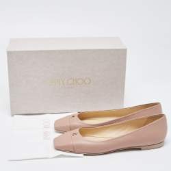 Pre Owned Jimmy Choo Dusty Pink Leather Gisela Ballet Flats Size 40