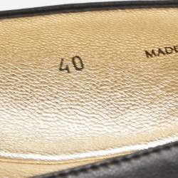 Pre Owned Jimmy Choo Black Leather Waine Ballet Flats Size 40