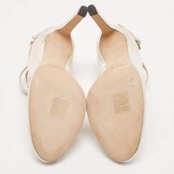 Pre Owned Jimmy Choo Gold Leather Doll Caged Pumps Size 38