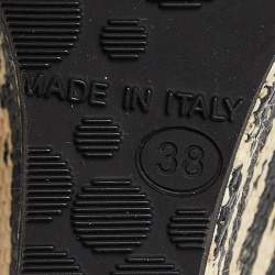 مملوكة مسبقًا Jimmy Choo Black Snakeskin Platform Wedge Sandals Size 38