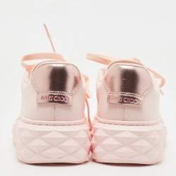 Pre Owned Jimmy Choo Pink Fabric Diamond Low Top Sneakers Size 37