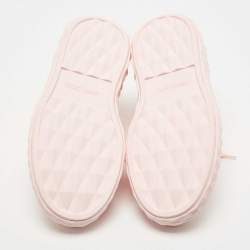 Pre Owned Jimmy Choo Pink Fabric Diamond Low Top Sneakers Size 37