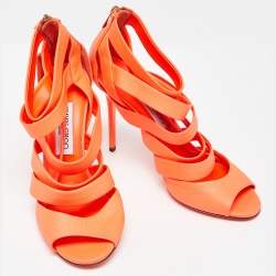 Jimmy Choo Neon Orange Dame Sandals Size 39