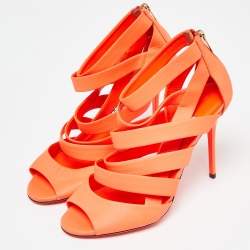 Jimmy Choo Neon Orange Dame Sandals Size 39