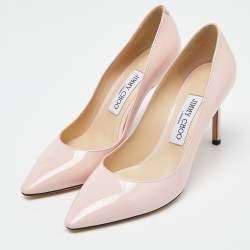 Pre Owned Jimmy Choo Pink Patent Leather Romy Pumps Size 37.5