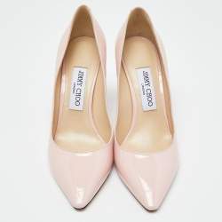 Pre Owned Jimmy Choo Pink Patent Leather Romy Pumps Size 37.5