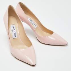 Pre Owned Jimmy Choo Pink Patent Leather Romy Pumps Size 37.5
