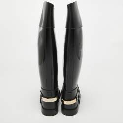 Pre Owned Jimmy Choo Black Rubber Rain Boots Size 36