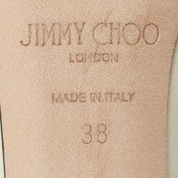 Pre Owned Jimmy Choo White Leather Cass Pointed Toe Pumps Size 38