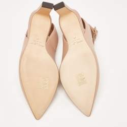 Pre Owned Jimmy Choo Beige Leather Lou Pointed Toe Ankle Strap Pumps Size 39