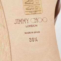 Pre Owned Jimmy Choo Brown Leather Wedge Sandals Size 39.5