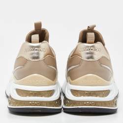 Pre Owned Jimmy Choo Beige Neoprene and Leather Memphis Sneakers Size 41