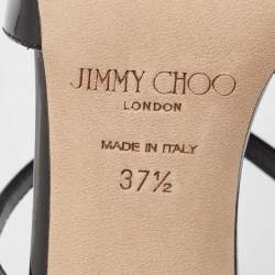 Jimmy Choo Black Patent Leather Azia Slingback Pumps Size 37.5