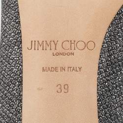 Pre Owned Jimmy Choo Metallic Grey Lurex Fabric Romy Pumps Size 39