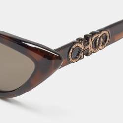 Pre Owned Jimmy Choo Brown Sparks/G/S Cat Eye Sunglasses