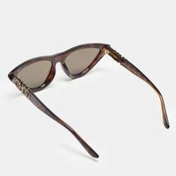 Pre Owned Jimmy Choo Brown Sparks/G/S Cat Eye Sunglasses