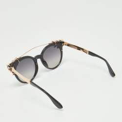 Pre Owned Jimmy Choo Black/Rose Gold Gradient VIV/S 06K9C Crystals Cat Eye Sunglasses