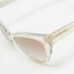 Jimmy Choo White/Black Gradient Glitter Cat Eye Sunglasses