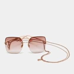 Pre Owned Jimmy Choo Pink/Rose Gold Tavi/N/S DDB3X Square Sunglasses
