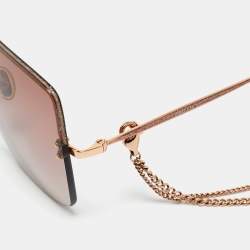 Pre Owned Jimmy Choo Pink/Rose Gold Tavi/N/S DDB3X Square Sunglasses