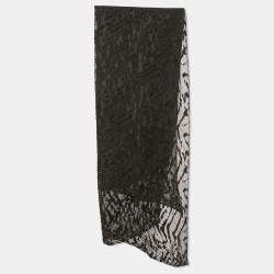 Pre Owned Jimmy Choo Black patterned Crushed Silk Scarf