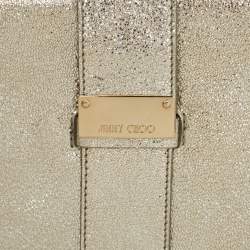 Pre Owned Jimmy Choo Silver Textured Foil Leather Flap Tablet Case